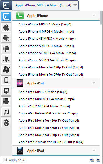 Choose output profile