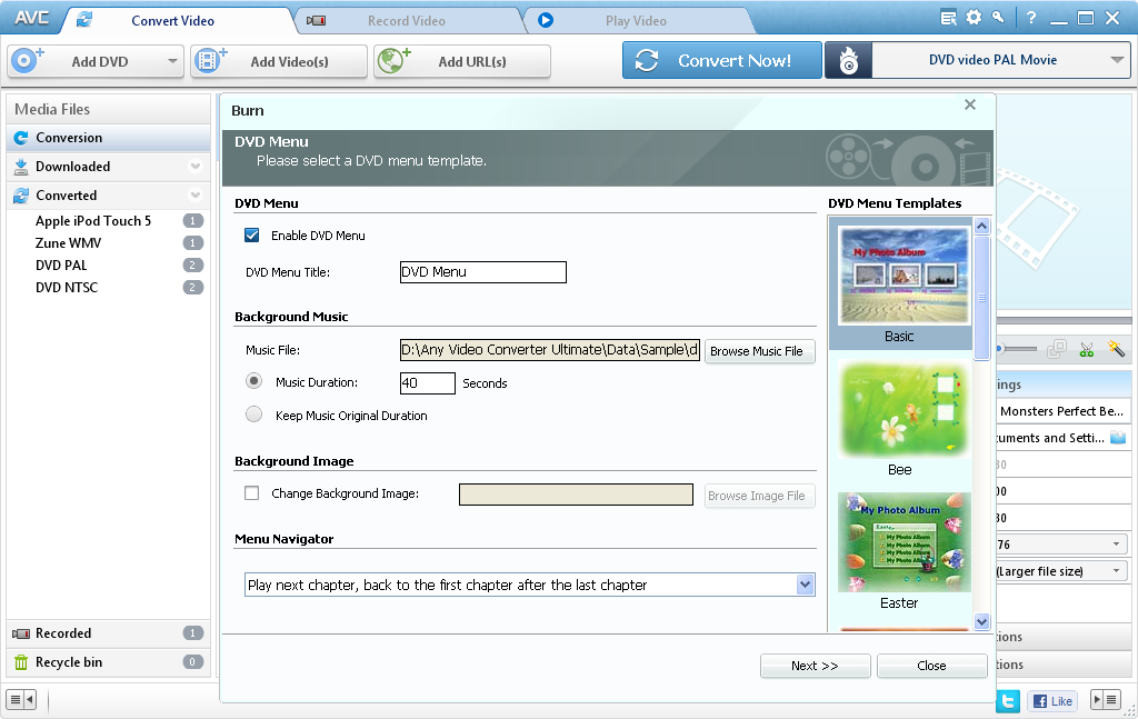 Video to DVD or AVCHD DVD Burner