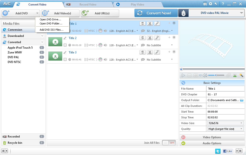 All-in-One Video Converter, DVD Converter