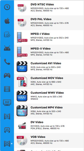 Choose MP4 as the output format on Mac
