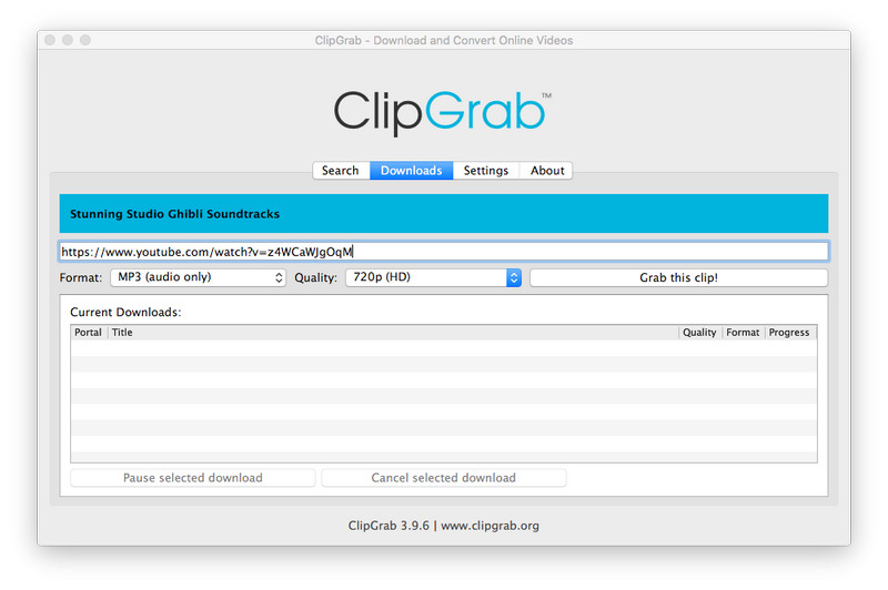select the audio format