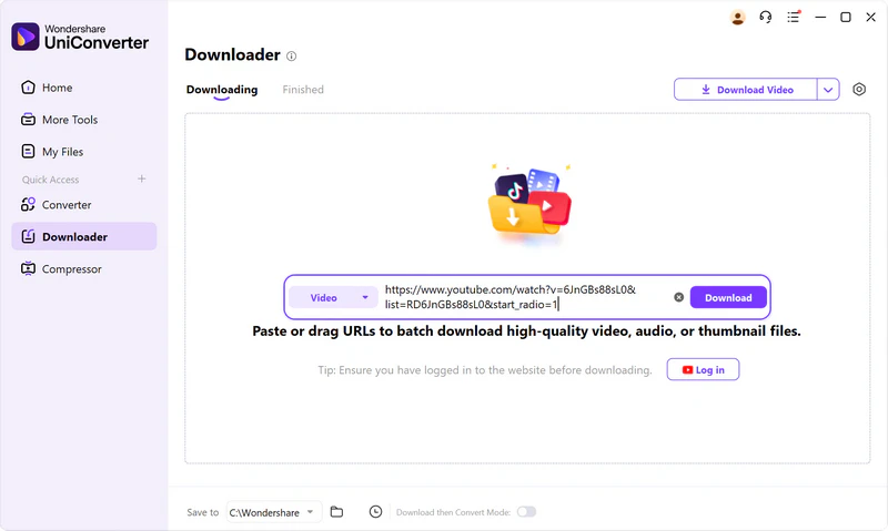 add playlist url to uniconverter