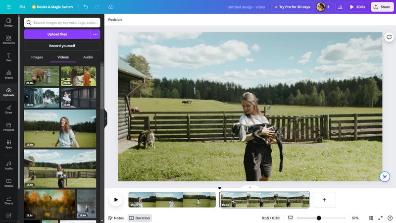 upload videos to canva