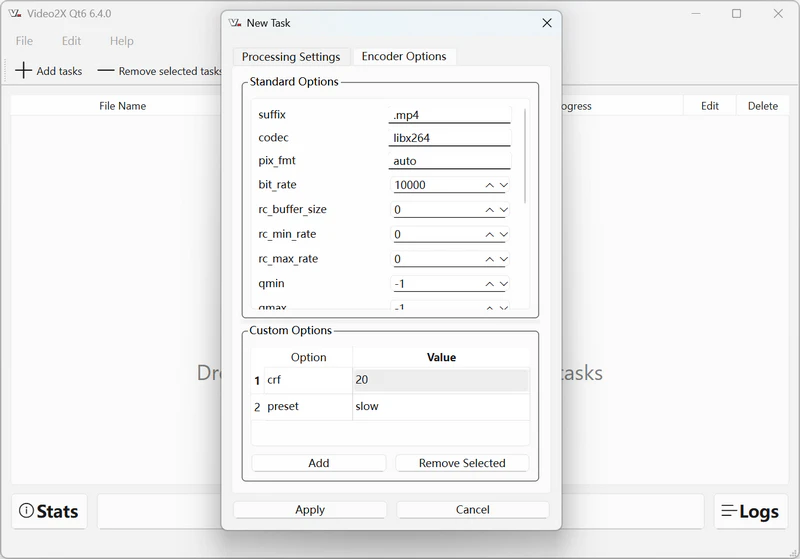 video2x encoder options