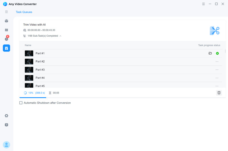 export the trimmed segments