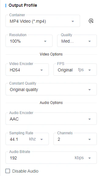 output profile
