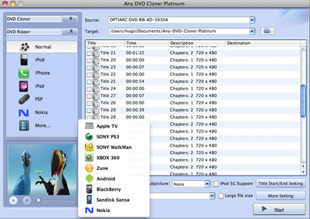 Screenshot of Any DVD Cloner Platinum for mac